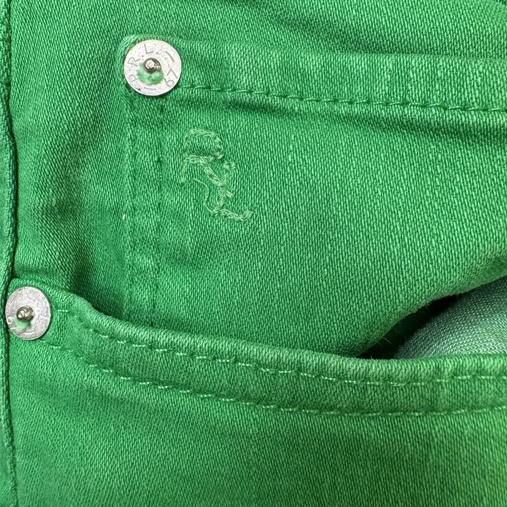 Polo Ralph Lauren Tomsky Skinny Jeans Womens 32 Green Stretch Mid Rise Pants